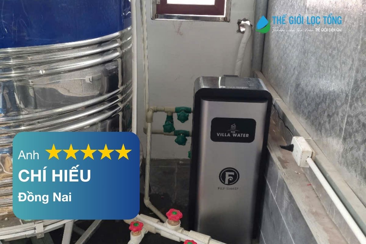 Anh Chí Hiếu hài lòng khi lắp đặt hệ thống lọc tổng, sự thay đổi rõ rệt về chất lượng nước sử dụng