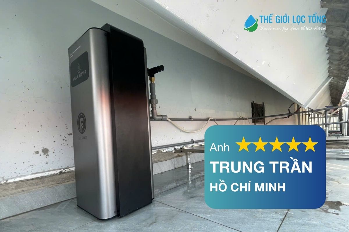 Anh Trung Trần chia sẻ hoàn toàn yên tâm khi sử dụng nước cho mọi sinh hoạt trong nhà khi lắp lọc tổng Fuji Smart