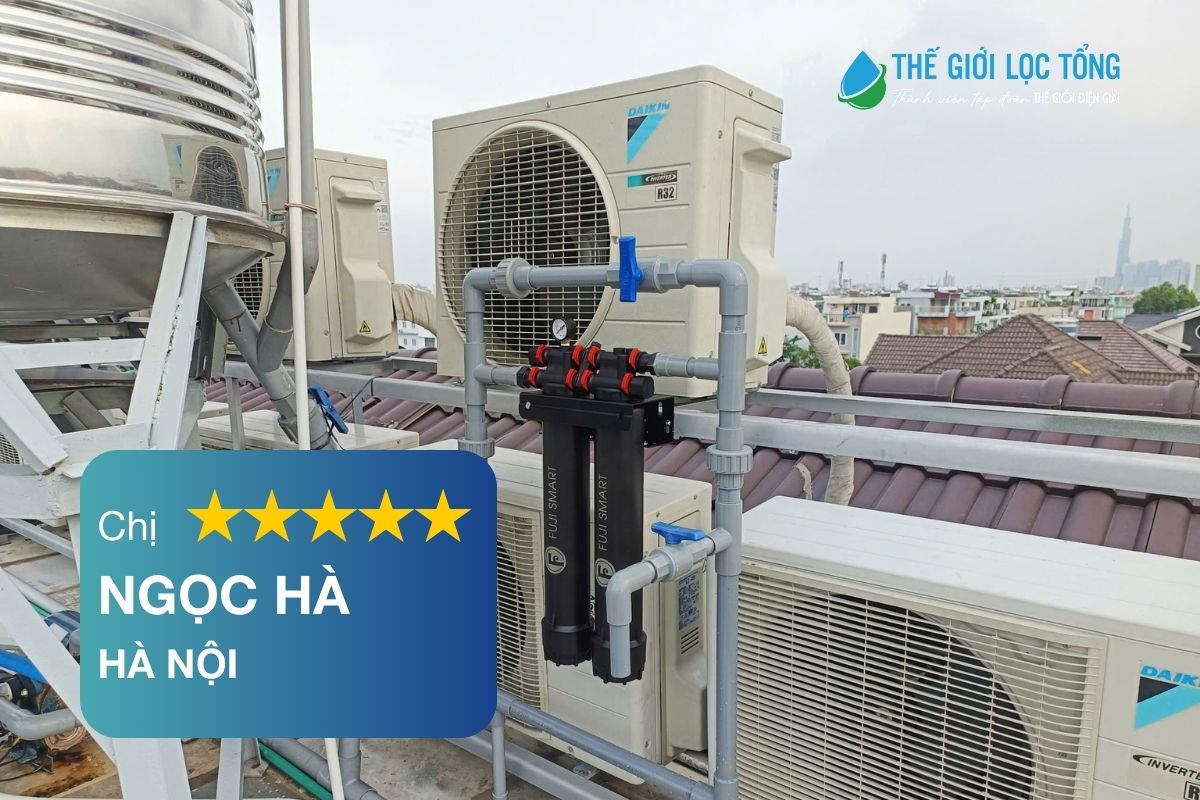 Chị Ngọc Hà hài lòng với hệ thống lọc tổng Fuji Smart Apt 200