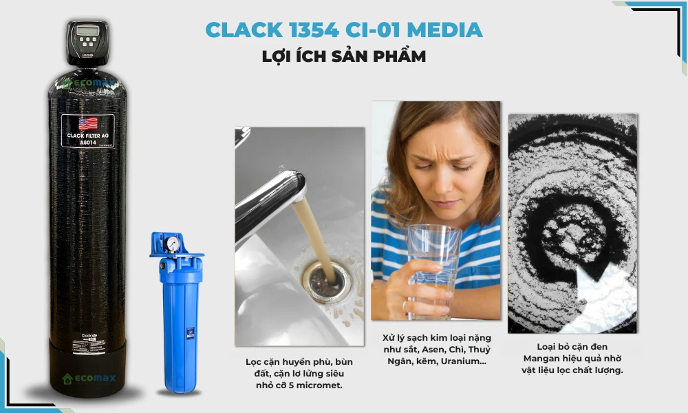 Hệ thống lọc nước đầu nguồn Clack 1354 CI-01 Media 10 SOF 2025 01158 Clack 1354 CI 01 Media 5 Hệ thống lọc nước đầu nguồn Clack 1354 CI-01 Media Thế Giới Lọc Tổng