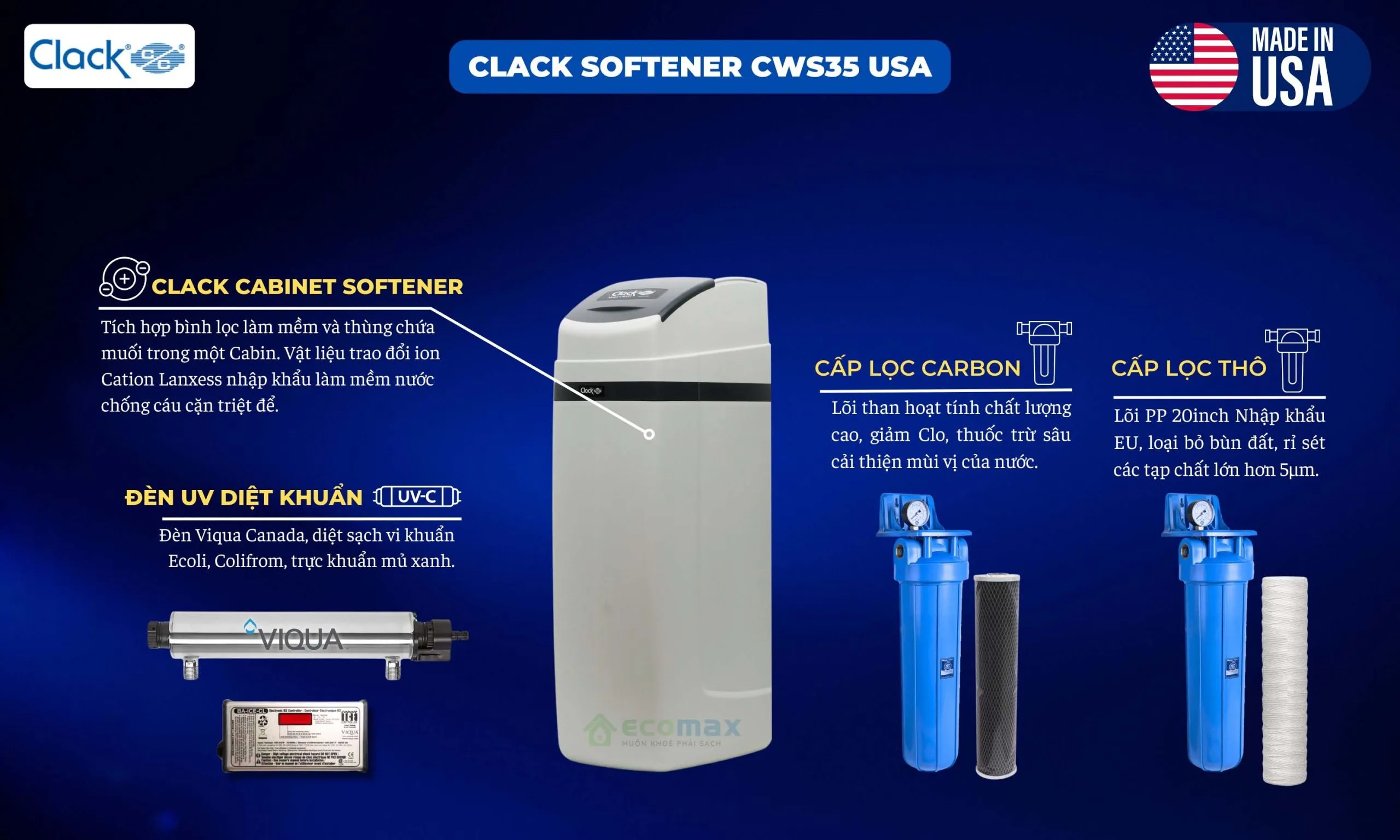 SOF 2025 01158 Clack CWS35 1 Hệ thống lọc nước đầu nguồn Clack CWS35 Thế Giới Lọc Tổng