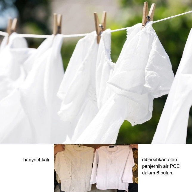 Nước tạo ra không màu nên không làm quần áo bị ố vàng hay xỉn màu