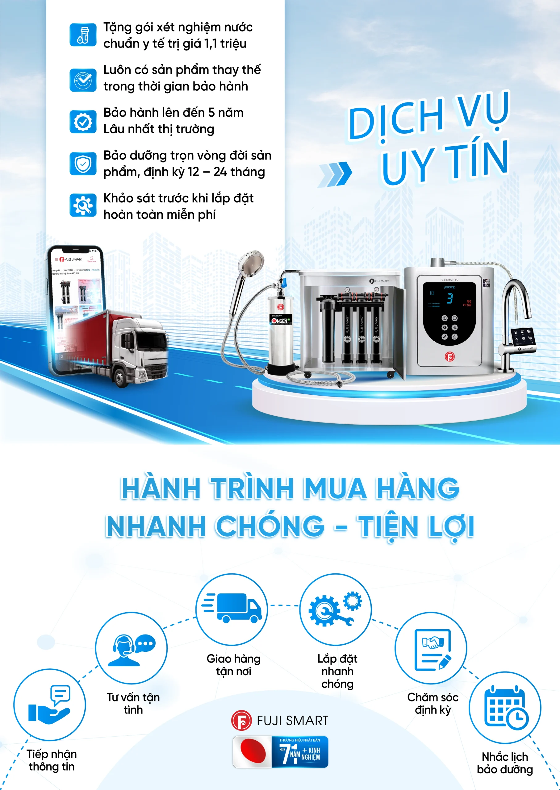 Hệ thống lọc nước đầu nguồn Fuji Smart APT 200 Plus - Thương hiệu Nhật Bản 34 Được hưởng nhiều dịch vụ uy tín, chất lượng khi mua hàng tại Thế Giới Lọc Tổng