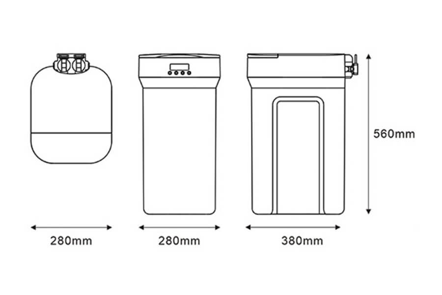 Kích thước của bộ lọc làm mềm nước Viessmann Vitopure S3-2T