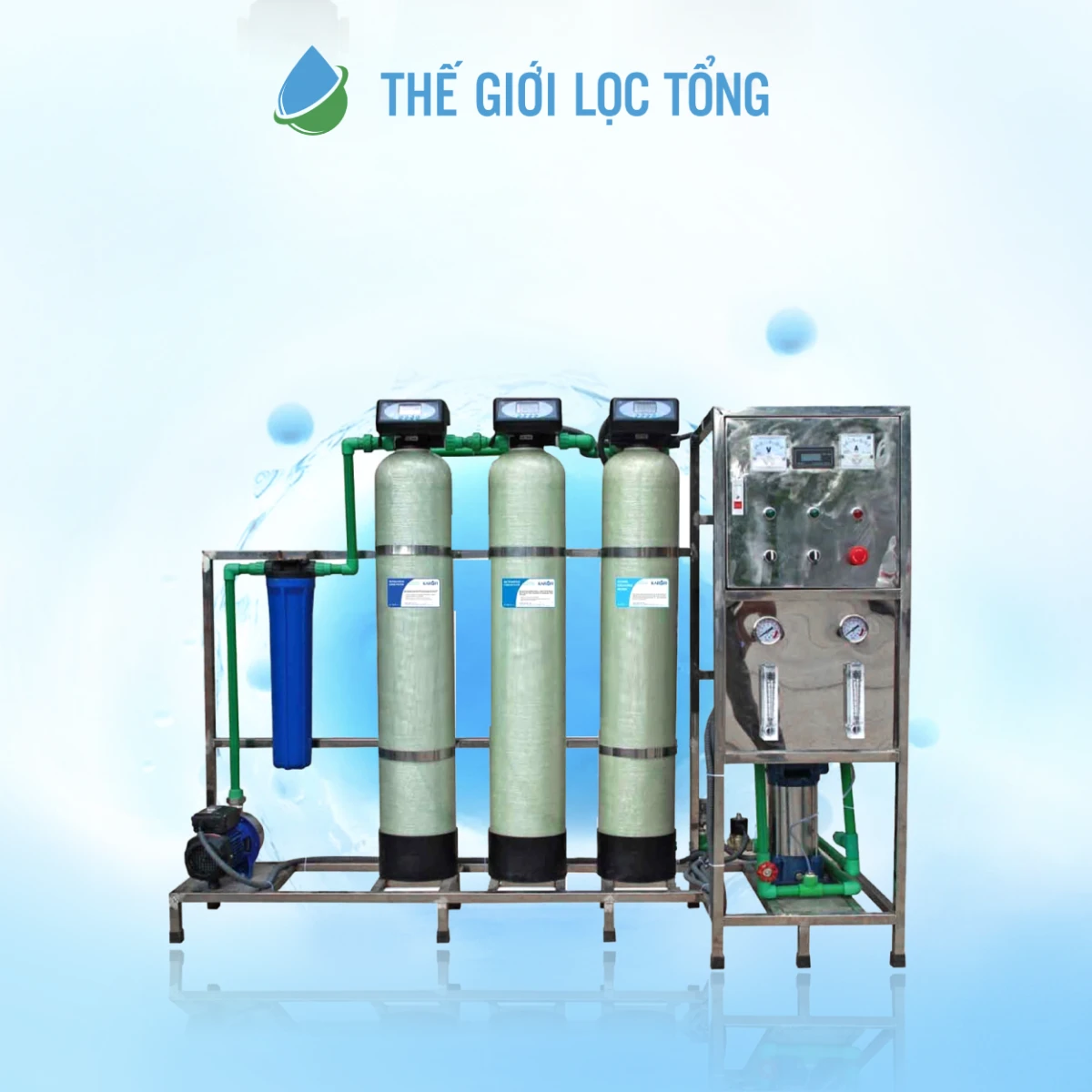 Hệ thống lọc tổng đầu nguồn Karofi dành cho công nghiệp công suất 150L/h