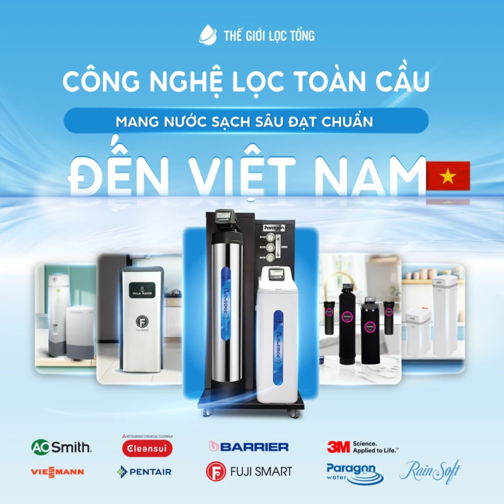 Thế Giới Lọc Tổng là chuỗi phân phối hệ thống lọc nước tổng đầu nguồn cao cấp tại Việt Nam, thuộc Tập đoàn Thế Giới Điện Giải với hơn 16 năm kinh nghiệm trong lĩnh vực xử lý nước và thiết bị y tế. Doanh nghiệp sở hữu hệ thống showroom trải nghiệm, đại lý toàn quốc và trung tâm dịch vụ ủy quyền chính hãng từ các thương hiệu hàng đầu thế giới.